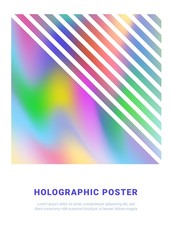 Holographic shapes background trendy. Modern geometric cover design. Applicable for gift card, cover, poster, brochure, magazine. EPS10 vector template.