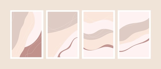 Set of Abstract backgrounds with hand drawn textures, memphis style. Universal pastel colors. Wallpaper fashion design.