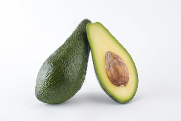 ripe avocado on a light white background