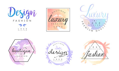 Fashion Boutique Logo Design Templates Collection, Premium Quality Badges Vector Illustration