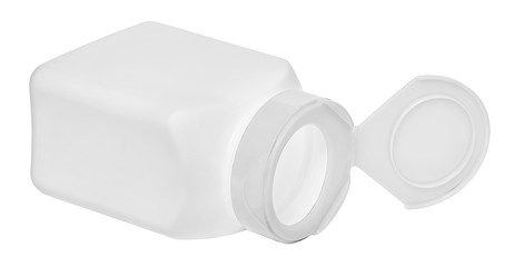 Pill jar mockup isolated. Supplement bottle. Pharmacy tablet or capsule medical container