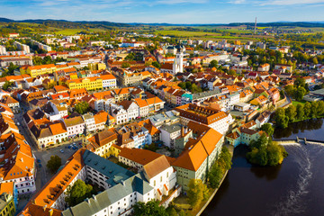 Fototapeta na wymiar Historic center of Czech town of Pisek