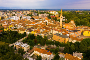 Fototapeta na wymiar Picturesque top view of city Pordenone. Italy