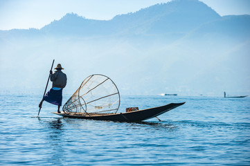 Fishermen at Inle lake, Shan State, Myanmar