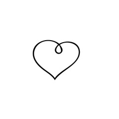heart hand drawn in scandinavian style. Element for design in doodle style.