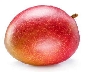 Perfect ripe mango fruit on white background.