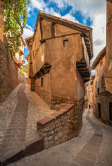 Fototapeta na wymiar Streets of Albarracin, a picturesque medieval village in Aragon, Spain