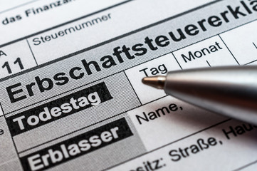 Obraz premium Finanzamt Erbschaftssteuer