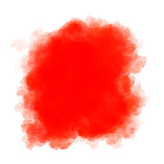 Collection of abstract orange and red watercolor brush stroke isolated on white background.