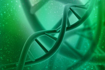 3d render of dna structure, abstract background