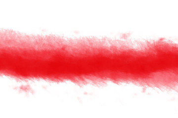 Set of red watercolor brush stroke isolated on white background.