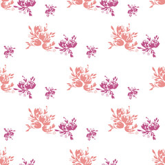 Flower scribble pattern. Romantic artistic textile vector print surface design background