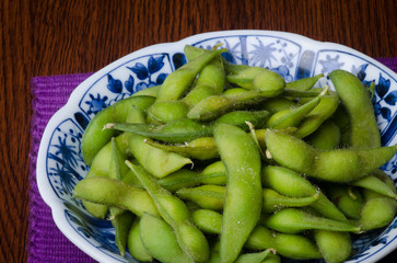 bean or Green Japanese Soybean on a background new.