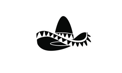 Sombrero black hat logo icon design illustration