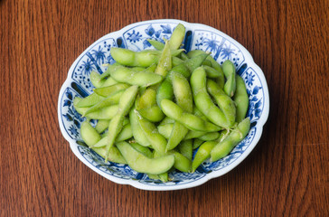 bean or Green Japanese Soybean on a background new.