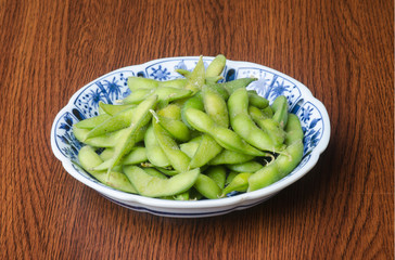 bean or Green Japanese Soybean on a background new.