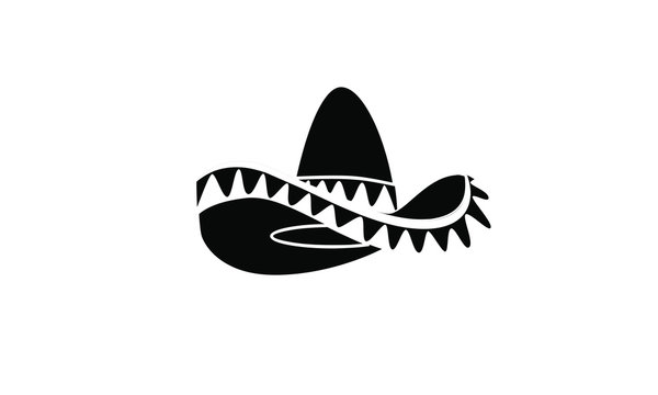 Sombrero Black Hat Logo Icon Design Illustration
