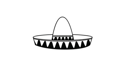 Sombrero hat line logo icon design illustration