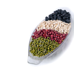 beans or mix red beans or green beans and black beans on a background new.