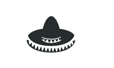 Sombrero black hat logo icon design illustration