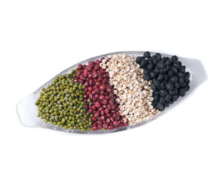 beans or mix red beans or green beans and black beans on a background new.