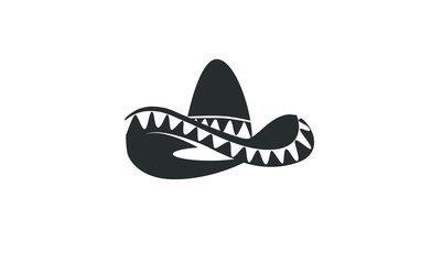 Sombrero black hat logo icon design illustration