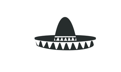 Sombrero black hat logo icon design illustration