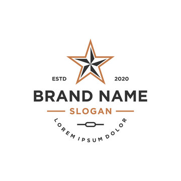 Vintage Star Logo Design, Vector Concept Illustration