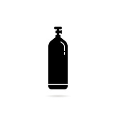 black gas cylinder icon with shadow