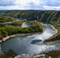 Meanders of the Uvac river in Nature park Uvac, Serbia