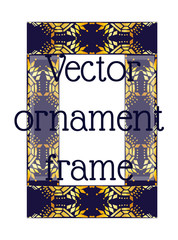 rectangular frame etnic ornament Vector illustration background