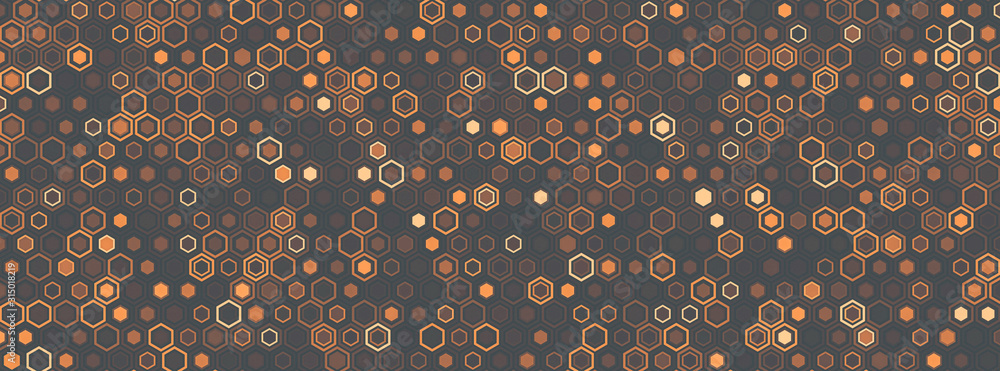 Poster technological honeycomb illustration. futuristic technology background with hexagons.