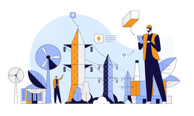 Electrical engineering flat vector illustration