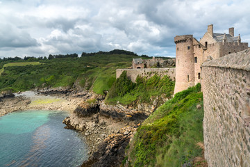 Medieval Fort la Latte built in XIV century near Cape Frehel on Emerald Coast, Brittany, France