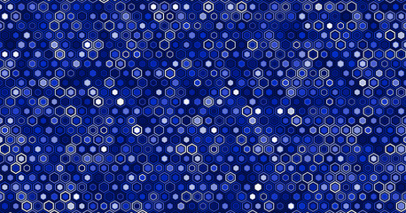 Technological honeycomb illustration. Futuristic blue technology background.