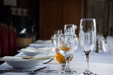 glasses on table