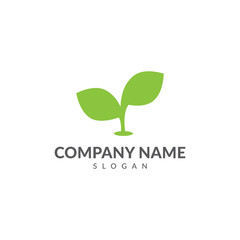 Green plant logo design vector template