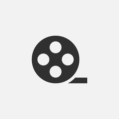 Video film tape cinema icon isolated on white background. Vector illustration.
