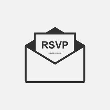 RSVP icon isolated on white background. Vector illustration.