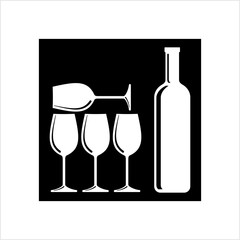 Bottle Of Wine And Glass Design