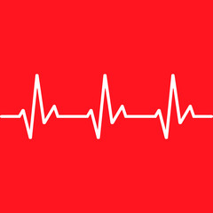Heart beat line monitor icon isolated on white background. Vector illustration.