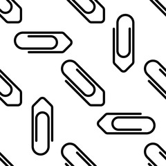 Paper Clip Icon Seamless Pattern