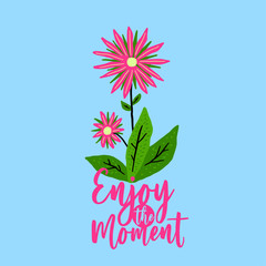 Cute card with flower illustration. Vector design element