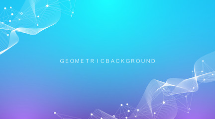Big Genomic Data Visualization. DNA helix, DNA strand, DNA Test. CRISPR CAS9 - Genetic engineering. Molecule or atom, neurons. Abstract structure for Science or medical background, banner. Wave flow.