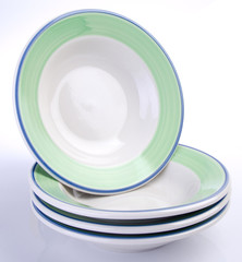 plate or hand painted plate on a background new.