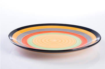 plate or hand painted plate on a background new.