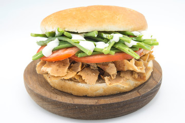 Chacarero Sandwich typical of chilean cuisine