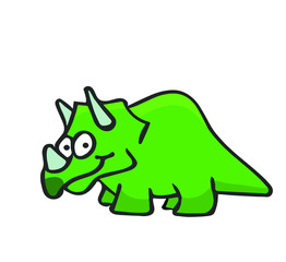 Un simpatico Triceratops esta sonriendo 
