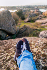  resting after walking through a natural landscape