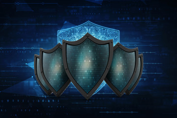 3d illustration Security concept - shield 